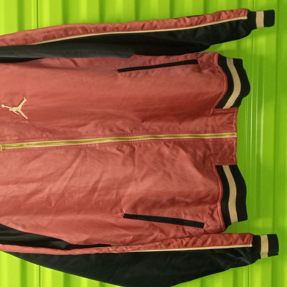 Jordan Red and Black Jacket with Gold Zipper